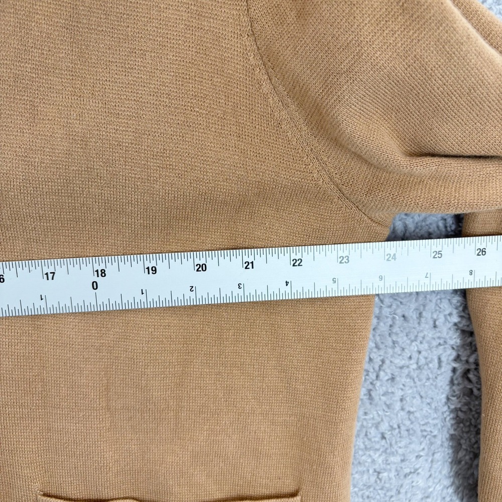 Quince Organic Cotton Knit Sweater Blazer‎ Camel Open Front Pockets XL Casual - Picture 4 of 9